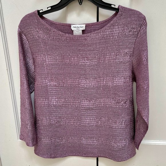 Pile Ou Face Paris Dusty Rose/Mauve Crinkle Shirt - Picture 1 of 11